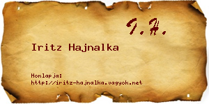 Iritz Hajnalka névjegykártya